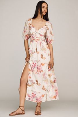 Lulus Madison V-Neck Midi Dress