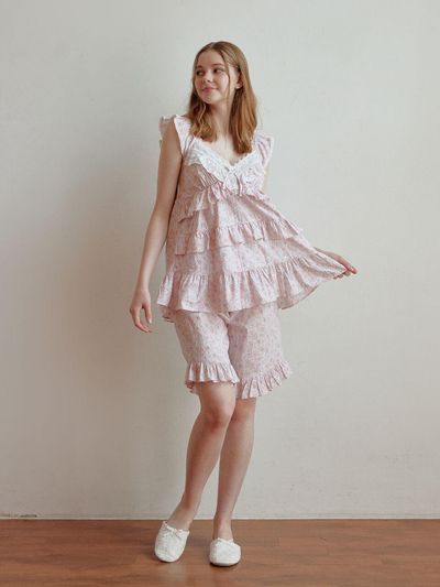 LUNALUZ STUDIO Casarel Cotton Sleeveless Two-Piece Pajama