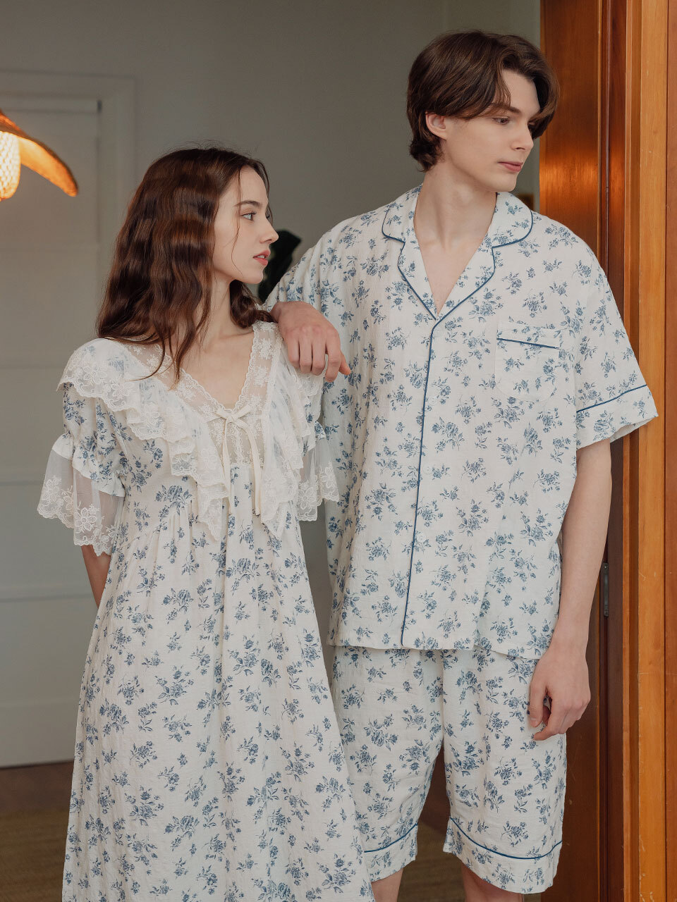LUNALUZ STUDIO Couple Merci Rayon-blend Pajama Set