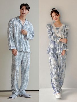 LUNALUZ STUDIO Modal Cotton Square Neck Two-Piece Pajama Set