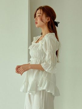LUNALUZ STUDIO Women Jemma Organic Cotton Shirring Set (2C)
