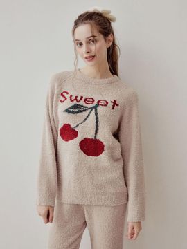 LUNALUZ STUDIO Women's Cherry Jubilee Knit Long-Sleeved Two-Piece