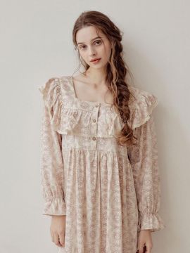 LUNALUZ STUDIO Women's Soleil Modal Cotton Square Neck Long-Sleev