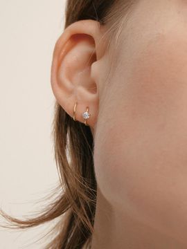 LUNNE 14K 0.1ct Lab Diamond Loop Single Earring [14K Gold] (#LDIAE03)