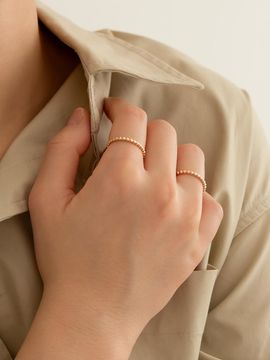 LUNNE 14k 2mm Delicate Bubble Ball Ring (LFR08)