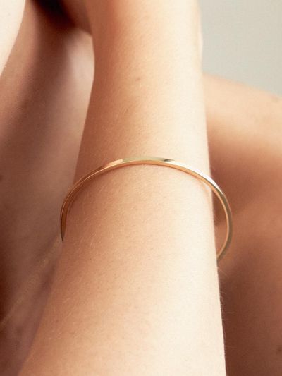 LUNNE 14k 2mm Edge Square Bangle Bracelet (14k Gold) #LF