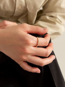 LUNNE 14k Bubble Ball Line Ring (LFR09)