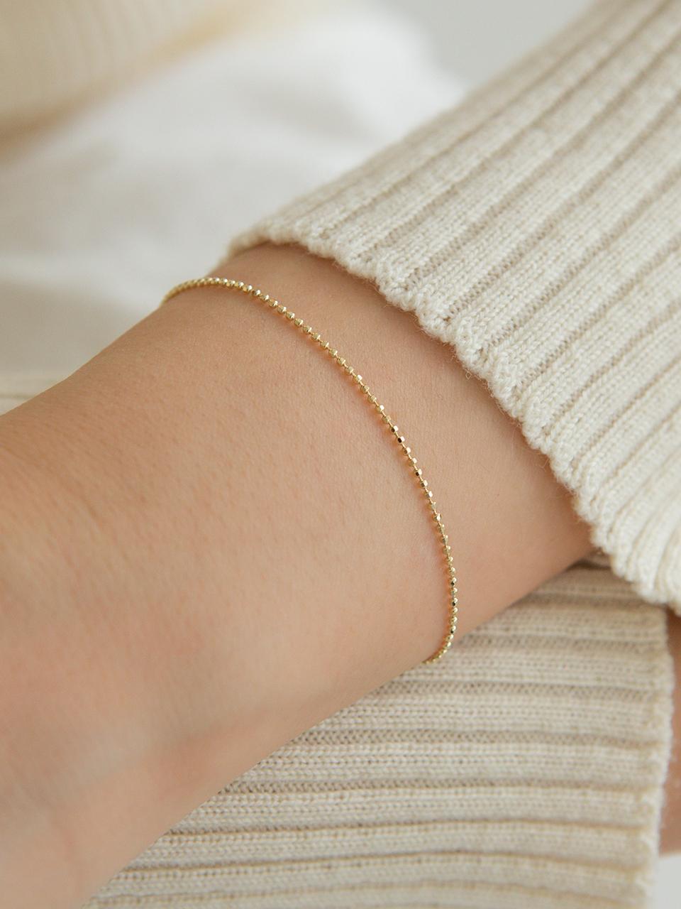 LUNNE 14k Cutting Stone Ball Bracelet (14k Gold) #BR04