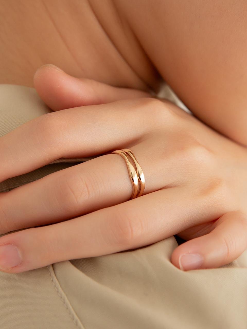 LUNNE 14k Dual-line Flow Ring (LFR07)