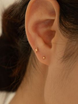 LUNNE 14k Flash Mini Piercing Earrings [Gold] (#LFPI24)