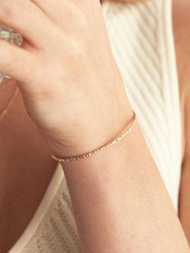 LUNNE 14k Glitter Wire Bangle Bracelet (14K Gold) #LFB04
