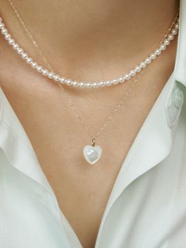 LUNNE 14K Heart Gemstone Pendant #LFP01_ 2 Colors