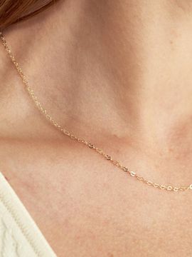 LUNNE 14k Love 0. 3 Heart Chain Necklace (14k Gold) #LHN