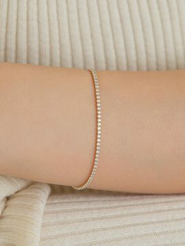 LUNNE 14k Mini Round Tennis Bracelet (14k Gold) #BR07