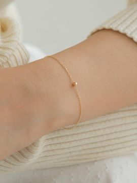 LUNNE 14k One Point Mini Ball Bracelet (14k Gold) #BR05