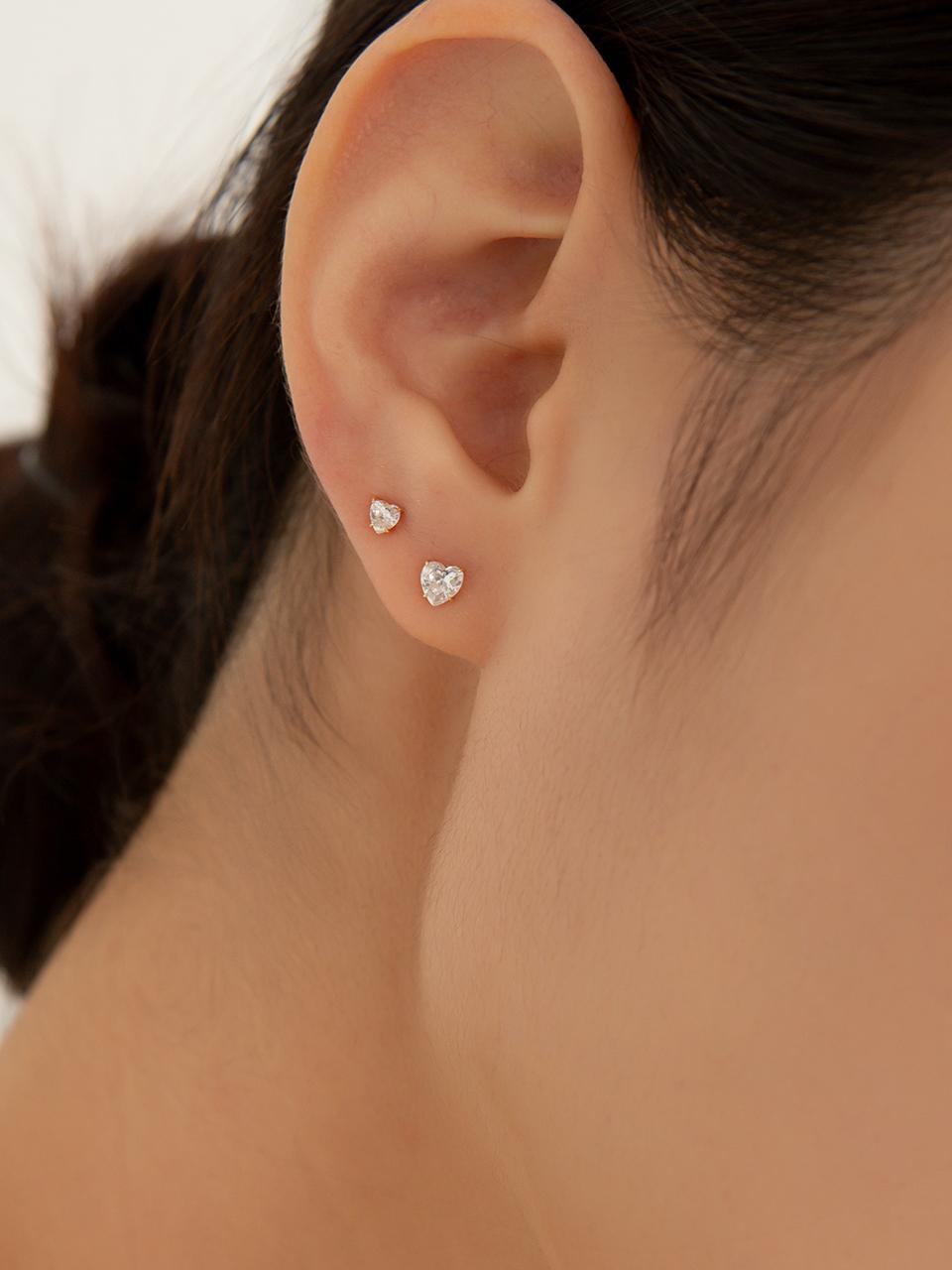 LUNNE 14k Pure Heart Stone 4-Prong Earrings (LFE43)
