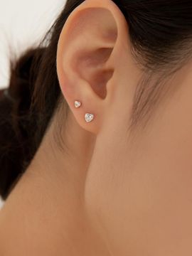 LUNNE 14k Pure Heart Stone 4-Prong Earrings (LFE43)