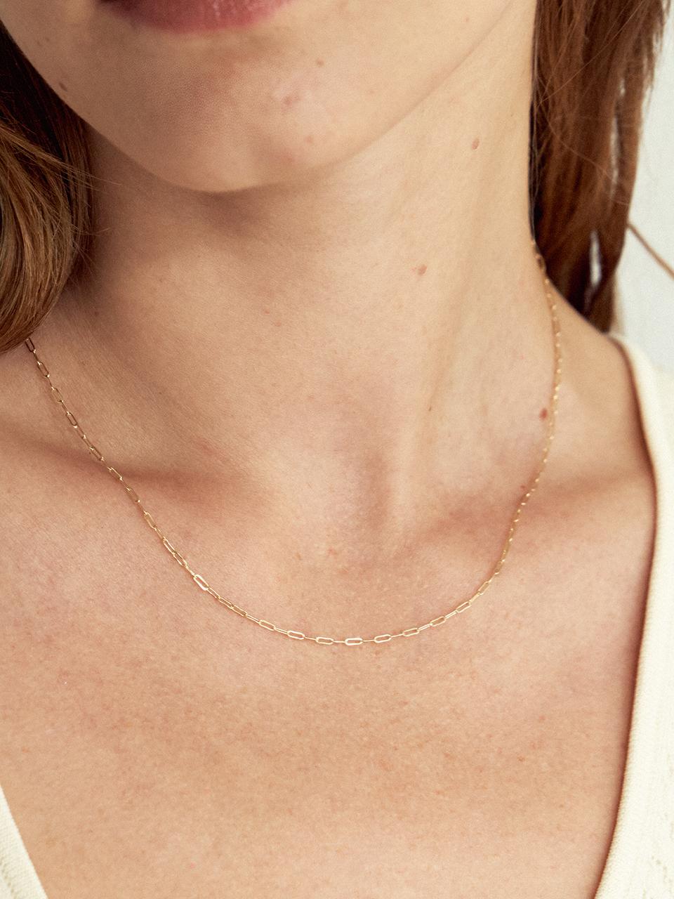 LUNNE 14k Slim Link Chain Necklace (14K Gold) #LHN11