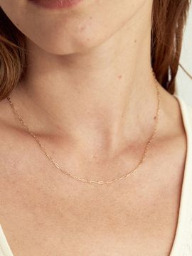 LUNNE 14k Slim Link Chain Necklace (14K Gold) #LHN11