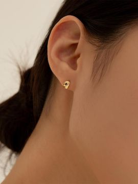 LUNNE 14k Solid Gold Moonlight Curve Earrings (LFE51)