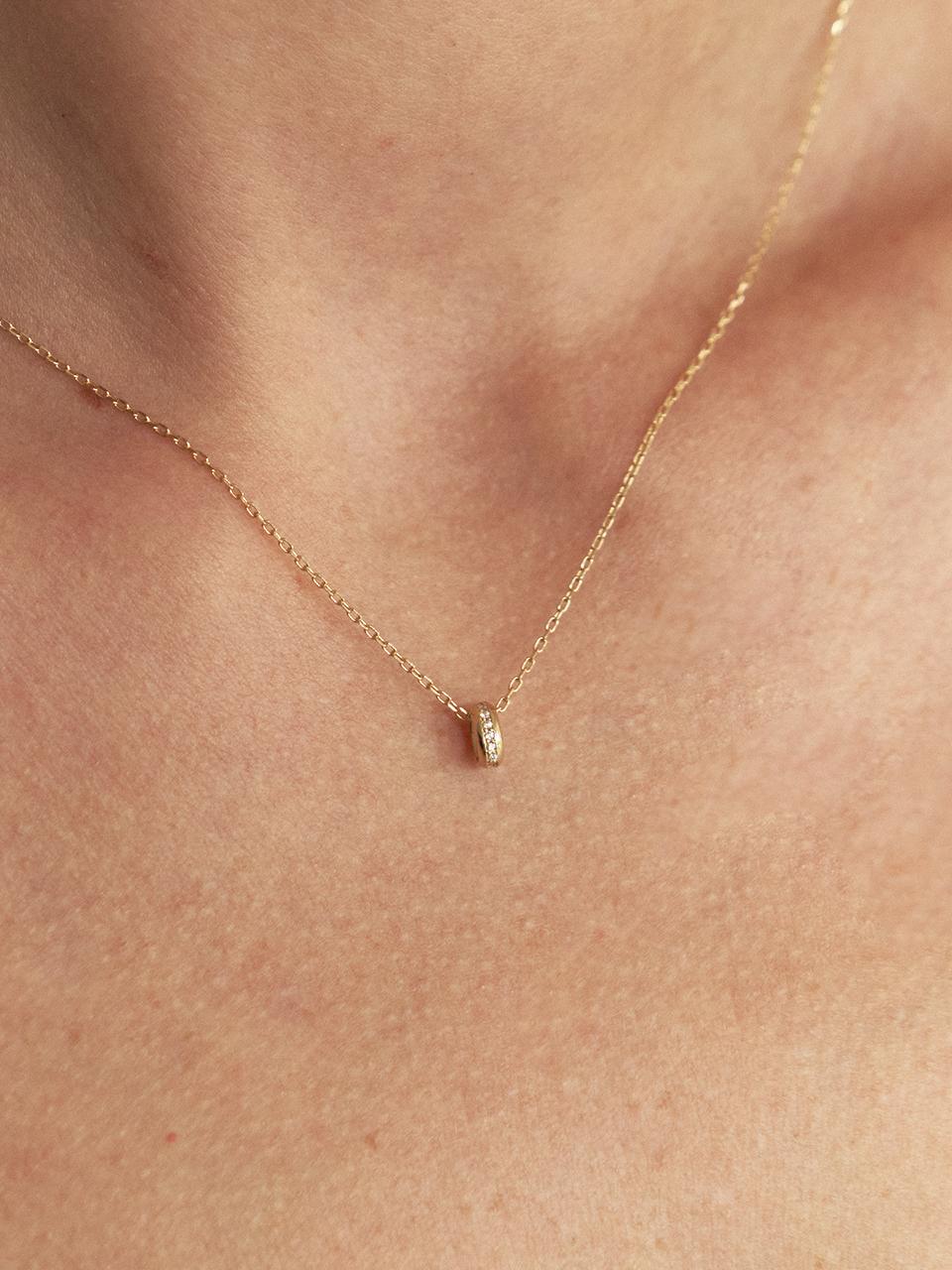 LUNNE 14k Solid Middle Faberondell Pendant S (14K Gold)