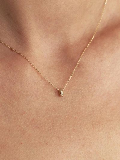LUNNE 14k Solid Middle Faberondell Pendant S (14K Gold)