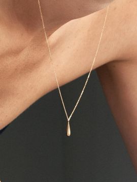 LUNNE 14k Solid Raindrop Long Necklace (14k Gold) #LFN22