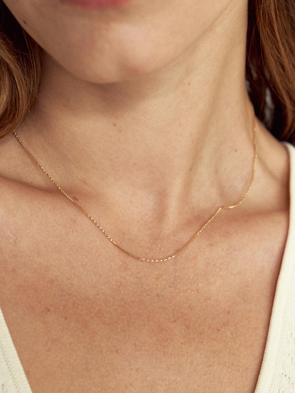 LUNNE 14k Twisted 0.5 Box Chain Necklace (14k Gold) #LHN