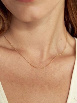 LUNNE 14k Twisted 0.5 Box Chain Necklace (14k Gold) #LHN
