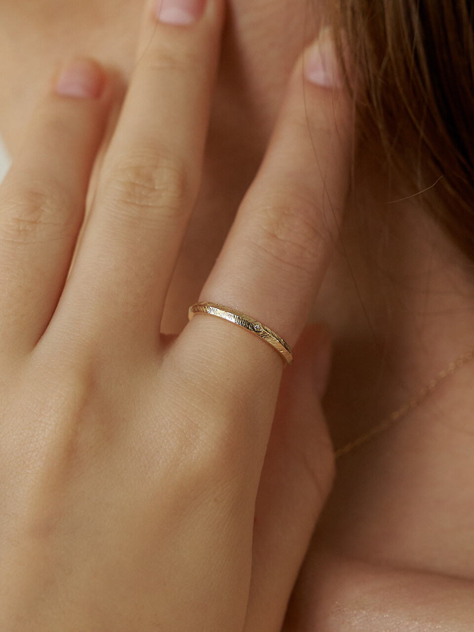 LUNNE 14K Woody Textured Ring #LFR01