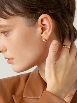 LUNNE Bold Classic One Touch Earring #12  (14K Gold)