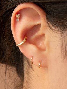 LUNNE Bold Ring Inner Conch Earrings #W08_ Gold(Single)