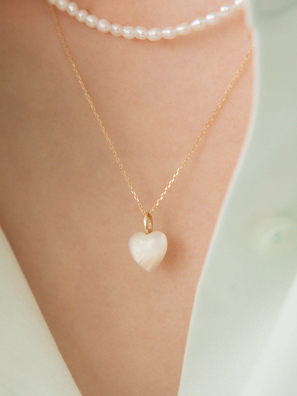 LUNNE Heart Gemstone Necklace LFN10