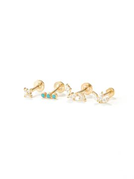 LUNNE Labret Piercing 4 Set LFPI03_ 4 Style