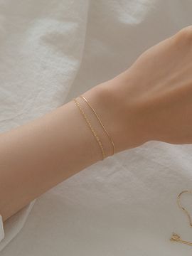 LUNNE Silky Bracelet #BR03_ Gold 6 Types