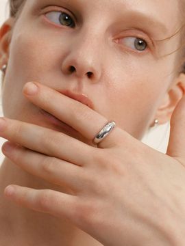 LUNNE Silver 925 Dipper Dome Ring (S) (LSR33)