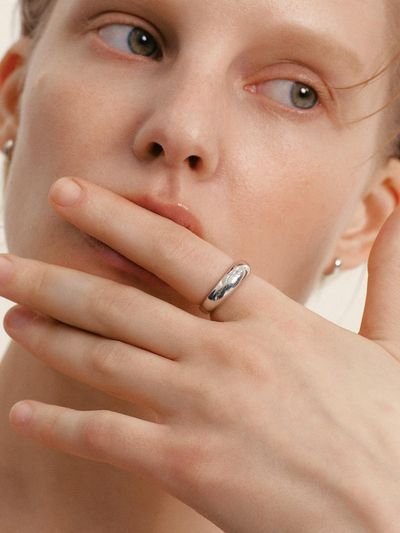 LUNNE Silver 925 Dipper Dome Ring (S) (LSR33)