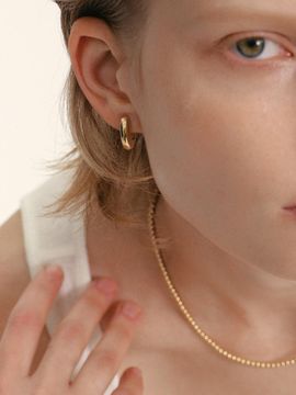 LUNNE Silver 925 Domed One-Touch Earrings (#LSE102)