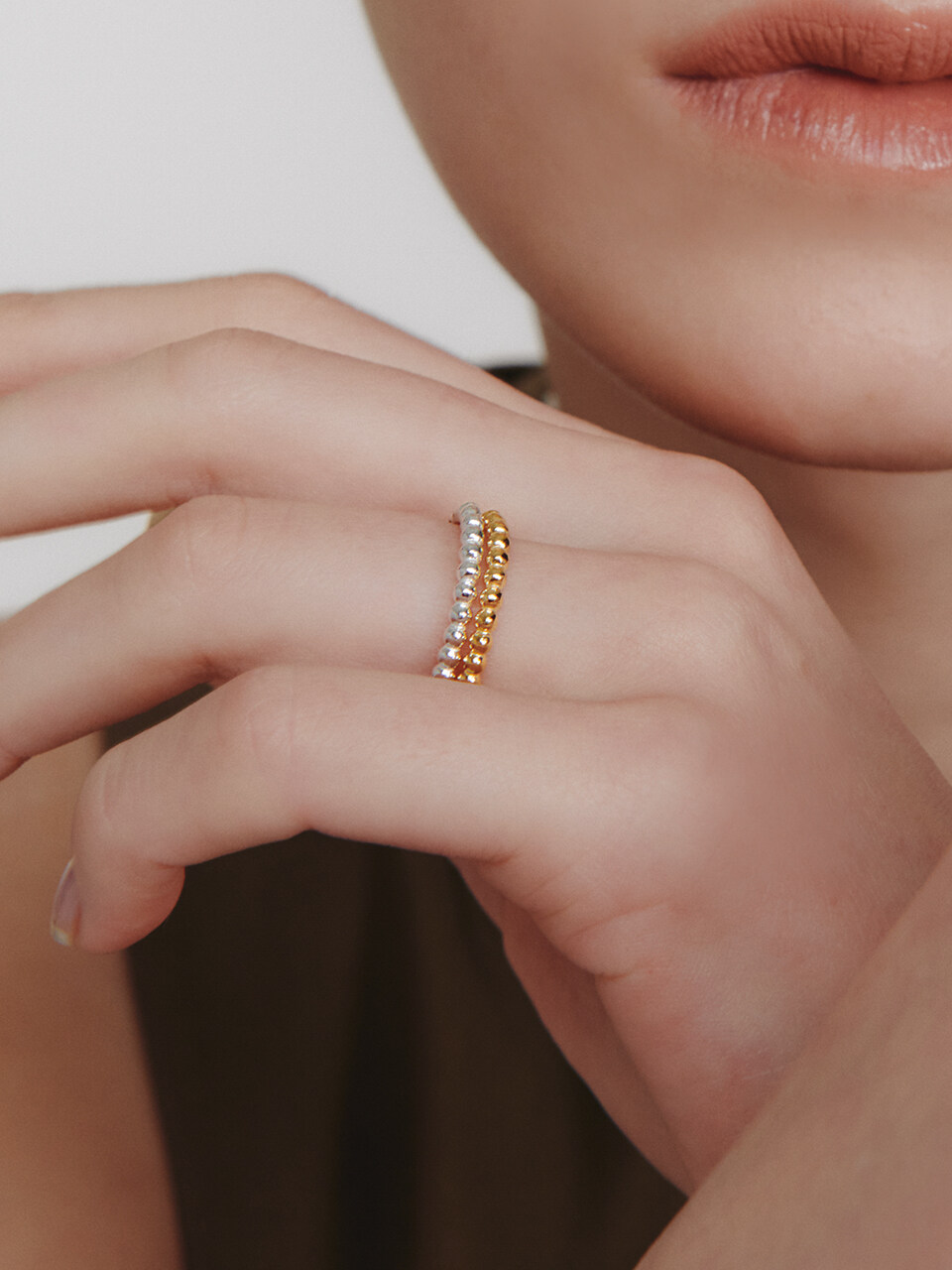 LUNNE Silver 925 Mini Round Ball Ring #LSR26