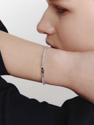 LUNNE Silver 925 Round Brilliant Tennis Bracelet #LSB09