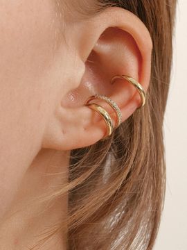 LUNNE Silver 925 Triple Trace Ear Cuff (#LSE100)