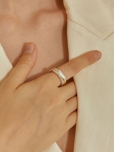 LUNNE Silver Round Flat Ring #LSR04