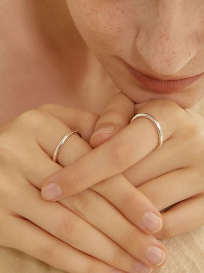 LUNNE Silver Sensual Wave Ring
