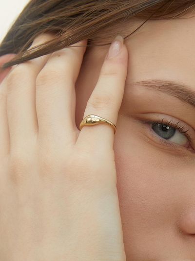 LUNNE Sterling Silver Pebble Statement Ring (LSR28)