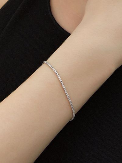 LUNNE Sterling Silver Slim Brilliant Tennis Bracelet (LSB17)