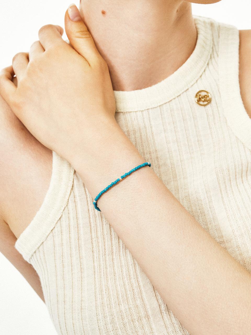 LUNNE Sterling Silver Turquoise Ball Bracelet (LSB20)