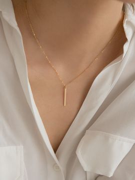 LUNNE Stick Bar Pendant Necklace #GFN22_ Gold