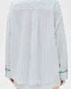 Lunya Lunya Airy Cotton Piped Button Down Pajama Top Stillwater Stripe/Spring - 3