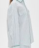 Lunya Lunya Airy Cotton Piped Button Down Pajama Top Stillwater Stripe/Spring - 4