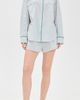 Lunya Lunya Airy Cotton Piped Button Down Pajama Top Stillwater Stripe/Spring - 5